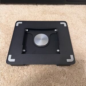 Adjustable Laptop Stand Rotating Base Foldable Metal Stand Black